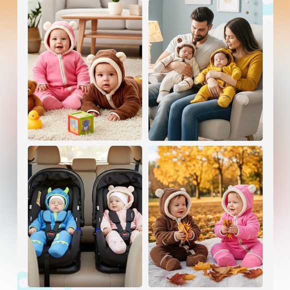 New PatPat Blue Monster Hoodie for Babies warm jacket size 0-3 months - Picture 9 of 13